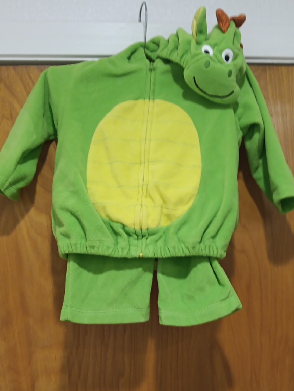 18 Month Size Green Dragon Hooded Costume Set with Yellow Belly